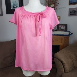 J. Crew Women's Sheer Short Sleeve Top Size L